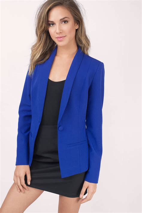 bright blue women's blazer.